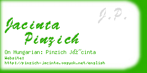 jacinta pinzich business card